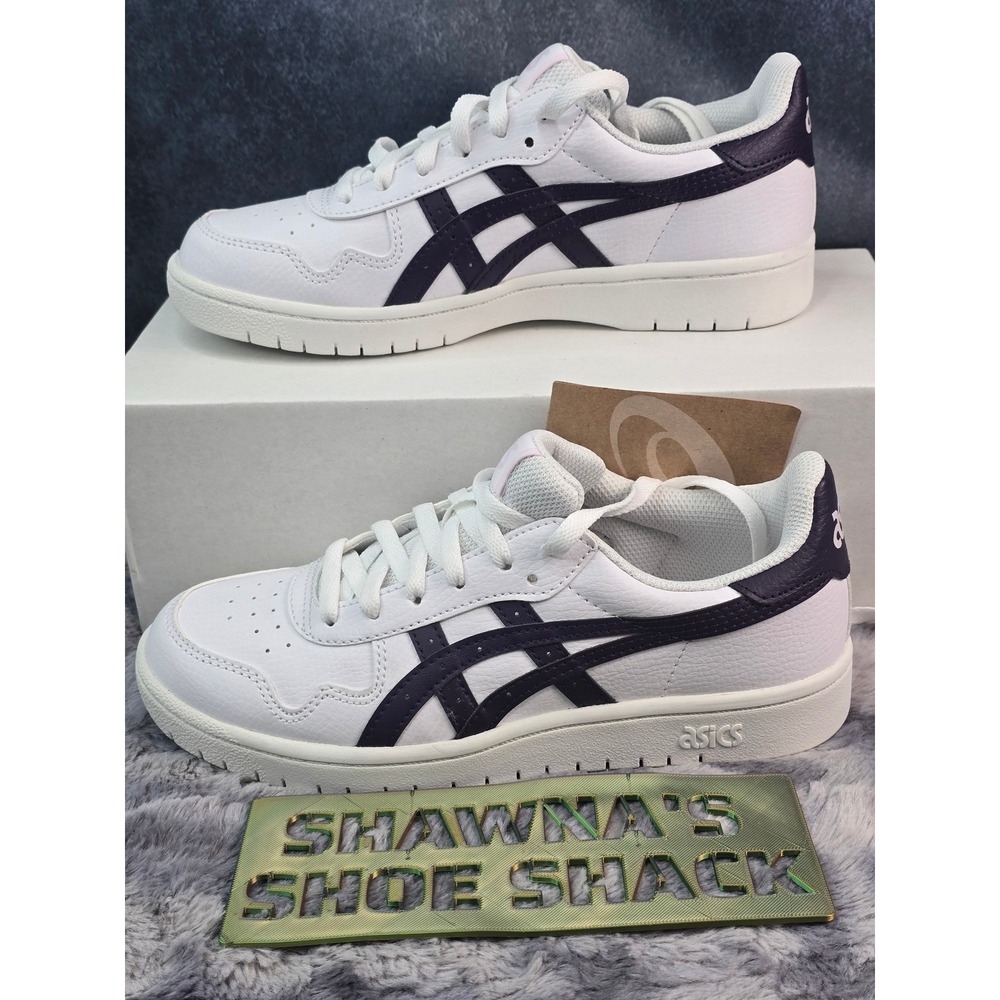 NWT Asics Japan S White Dark Purple Retro Sneakers Kids Size 5 1204A007